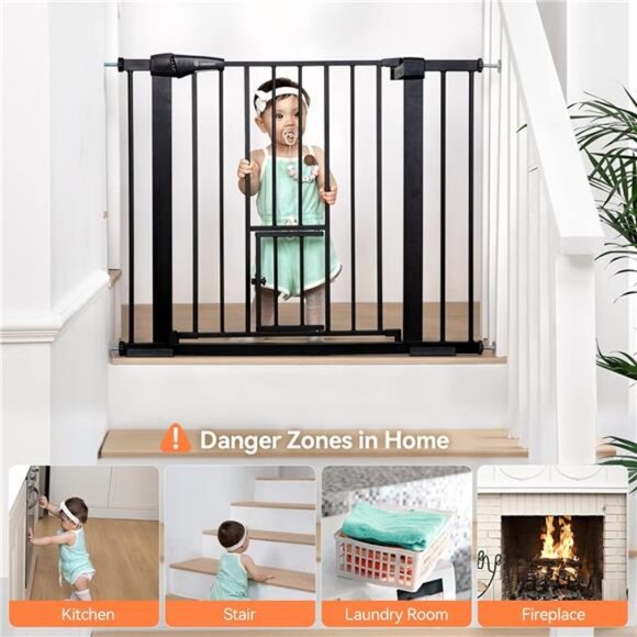 Dog Gate Extra Wide Tall Durable Pet Gate Easy Walk Thru Dog Fence Gate - Picture 2 of 7